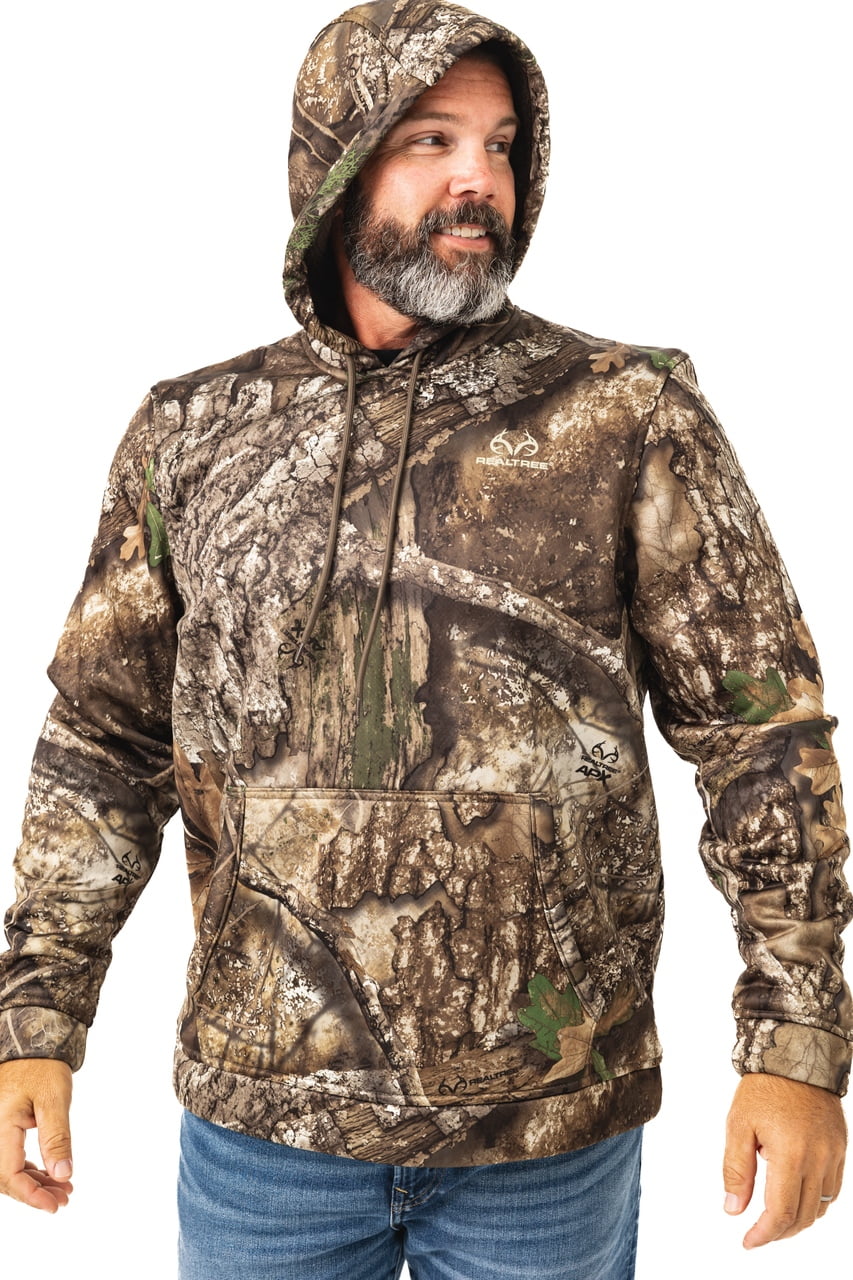 Realtree Men's APX Camo Hunting Hoodie -  High Pile Pullover for Outerwear | Size S-4X