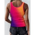 thumbnail image 2 of New Gradient Notched Neck Casual Tank T Shirt Elegant Hot Crop Top, 2 of 3