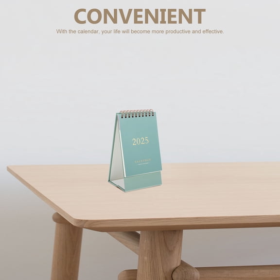 Soimiss Green Desktop Calendar for Daily Use Standing Desk Calendar Portable Decorative Month and Date Display