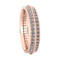 thumbnail image 3 of Natural 1.25Ct Round Cut Diamond 2Row Milgrain Anniversary Wedding Eternity Band Ring 14k FG VS1, 3 of 3