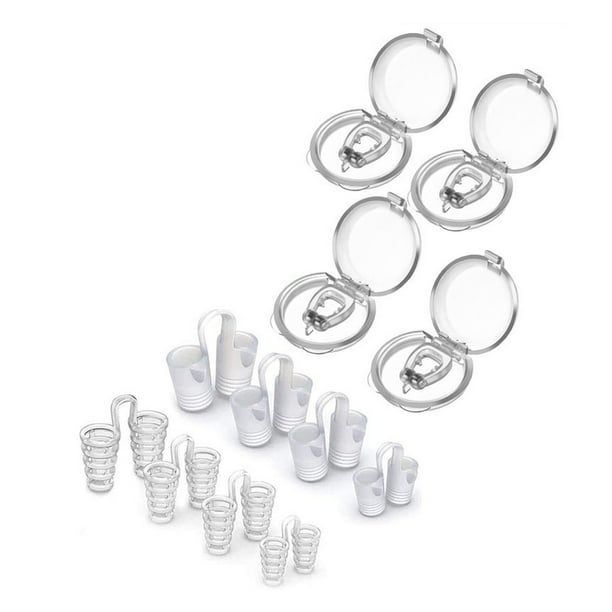 Juego de mini pinzas para la nariz, pinzas magnéticas de silicona antirronquidos, herramientas para solucionar los ronquidos y dormir por la noche