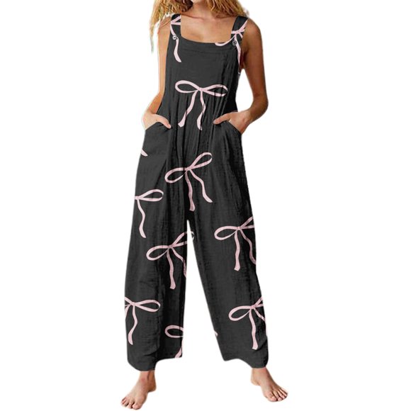 Mono con bolsillos estampados para mujer 2025, sin mangas, corte regular con estampado elegante, versátil para ocasiones informales/formales