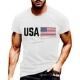 thumbnail image 2 of MIXUE 4th Of July Shirts For Men Summer Independence Day Flag Print Crew Neck Short Sleeve Casual Pullover Tops Tshirts Outwear,White,M, 2 of 3