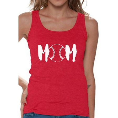 Baseball Softball Tank Top - Awkward Styles Women's Baseball MOM Mothering Sport Mom Graphic Tank Tops White Mother's Day