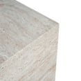 thumbnail image 6 of Christopher Knight Home Elegant 22" Outdoor Lightweight Concrete Square Side Table, Travertine Finish, 6 of 9