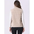 thumbnail image 3 of DARING DIVA Women's Stand Collar Fluffy Vest Faux Fur Sleeveless Coat XL Beige, 3 of 6