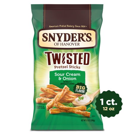 Snyder s of Hanover  Sour Cream & Onion Twisted Pretzel Sticks  12 pack of 12 Oz
