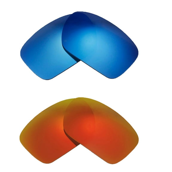Walleva Polarized Fire Red   Ice Blue Replacement Lenses For Oakley Turbine OO9263 Sunglasses