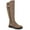 Chestnut/Fabric, variant on WHITE MOUNTAIN Womens Brown Buckle Accent Stretch Round Toe Stacked Heel Zip-Up Riding Boot 6.5 M