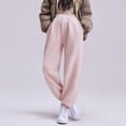 thumbnail image 2 of HBGVBA Maternity Pants for Women,Wide Leg Maternity Jogger Pants,Cuffed Ankle Length Pants High Waist Plus Size Belly Support Casual Fall Winter, 2 of 5