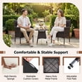 thumbnail image 6 of Costway 3 Piece Patio Furniture Set, Hand-Woven PE Wicker Conversation Set with Armchairs Mix Brown&Black, 6 of 10