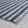 thumbnail image 5 of Shag 5x8 Area Rug Thick (5'3'' x 7'3'') Stripe Dark Gray, Cream Living Room Easy to Clean, 5 of 9