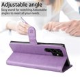 thumbnail image 6 of For Samsung S22 Ultra Case, Mantto PU Leather Cover with Cat Patterned Embossed Cute Painted Flip Wallet Card Case, Kickstand Hand Strap Magnetic Closure Case For Samsung Galaxy S22 Ultra, Purple, 6 of 9