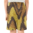 thumbnail image 3 of BZSMCE Adjustable Drawstring Casual Shorts With Yellow Brown Python Pattern Pattern, 3 of 9