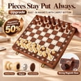 thumbnail image 2 of INCTUO 15" Magnetic Wooden Chess Set 2 in 1 Folding Chess Board Games-2 Extra Queens- with Algebraic Coordinates & Pieces Storage Slots, Travel Chess Game Set for Kids Adults Beginner, 2 of 8