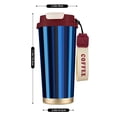 thumbnail image 3 of Stainless Steel Coffee Cup 7.7×2.6×3.5in Tapered Design Nylon Woven Wrist Strap Portable Durable Cup Bottom With Non-Slip Sticker Deepskyblue Stripe_1, 3 of 8