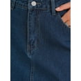 thumbnail image 5 of INSPIRE CHIC Women's Skirt Jean High Waist A-Line Thigh Split Midi Denim Skirt S Dark Blue, 5 of 6