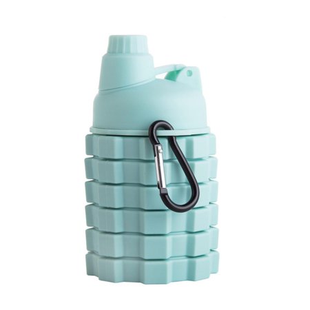 

Julam Collapsible Water Bottle - 450ml Silicone Foldable Water Bottles - Portable Leak Proof Sports Water Bottle with Carabiner for Travel Gym Camping Hiking