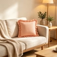 thumbnail image 4 of Leodye 1PCS Striped Ruffled Edge Throw Pillow Cover Square Frilled Cushion Case for Living Room Sofa Bedroom Decoration -17.72*17.72IN, 4 of 5