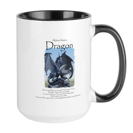 

CafePress - Advice From A Dragon Large Mug - 15 oz Ceramic Large Mug