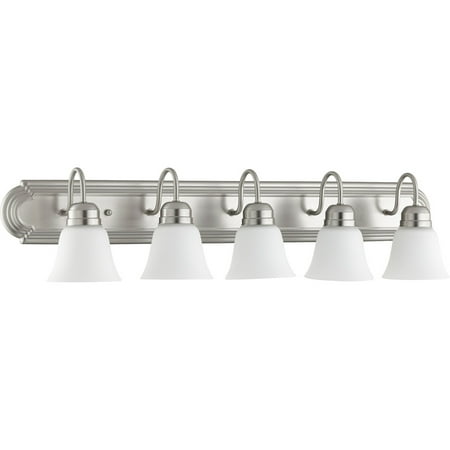 

Bathroom Vanity 5 Light With Satin Nickel Finish Medium Base Bulbs 36 inch 500 Watts