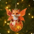 thumbnail image 4 of Christmas Animals Round Balls and 2D Christmas Tree Decorations, a Set of Festive Ornament Balls Featuring Adorable Woodland Creature Illustrations, 4 of 7