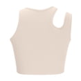 thumbnail image 6 of Women's Cut Out Sleeveless Round Neck Slim Fitted Ribbed Tank Crop Top Summer Cami Croset Tops Streetwear, 6 of 7