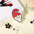thumbnail image 3 of Birthday Candle, Cartoon Red and White Birthday Cake Candle Decorative Number Candle Cake Topper Candle Birthday Cake Decorations for Cartoon Birthday Party Supplies (Number 6), 3 of 7