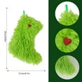 thumbnail image 2 of Christmas Green Hanging Faux Fur Stockings Treat Bag Candy Pouch Holder for Xmas Tree Holiday Party Supplies, 2 of 6