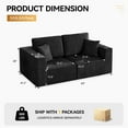 thumbnail image 3 of DOMICARE 83'' Boneless Loveseat Sofa, Comfy Deep Seat Sectional Cloud Couch, No Assembly Chenille Love Seat for Living Room,Black, 3 of 9