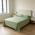 thumbnail image 6 of Dongrere Large Bed Sheet Lightweight Soft Flat Easily To Clean Sheet for Home Hotel Supplies, 63x90.5 Inch, Green, 6 of 6