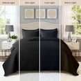 thumbnail image 3 of VCCOEM Quilt Set Full/Queen Size Lightweight Bedspreads, All Season Coverlet, 3 Piece (1 Quilt, 2 Pillow Shams), Woven Pattern, Black, 3 of 10