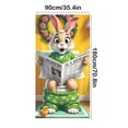 thumbnail image 2 of Easter Decorations for Home, Easter Door Curtain Cute Bunny Easter Eggs Holiday Scene Setting Porch Patio Decoration Door Cover, 2 of 6
