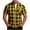 Yellow, variant on Narveanno Men's Casual Plaid Button Down Short Sleeve Shirt Yellow,XL