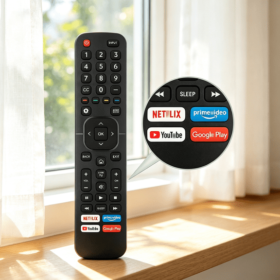 Original Design Universal Remote for Hi*sense TV, Replacement with Full Function Buttons, Fits All Hisense Smart TVs