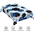thumbnail image 6 of 60x84inches Elegant Hexagons Tablecloth Blue White Gold Modern Geometric Abstract Art Fabric Table Cloth Marble Texture Waterproof Table Cover for Kitchen Dining Room Banquet Party Decor, 6 of 7