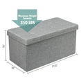 thumbnail image 2 of Costway 31.5''Fabric Foldable Storage Ottoman Toy Chest W/Removable Storage Bin Grey, 2 of 11