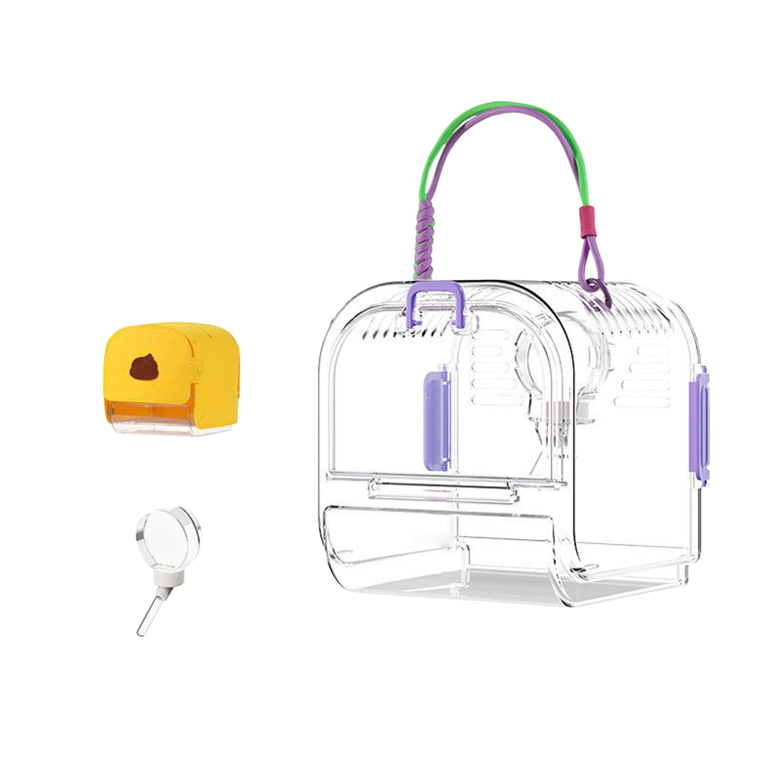Portable Travel Bird Cage Lightweight Ventilated Transparent Backpack for Small Birds Budgies Parrots Outdoor Use Easy Carry