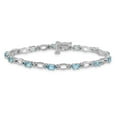 thumbnail image 3 of 14k White Gold Diamond and Blue Topaz Bracelet BM4491, 3 of 4