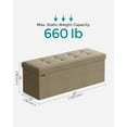 thumbnail image 7 of SONGMICS 43" Storage Ottoman Bench Hold up to 660lb Ottoman with Storage Footstool Bedroom Bench with Storage Beige, 7 of 7