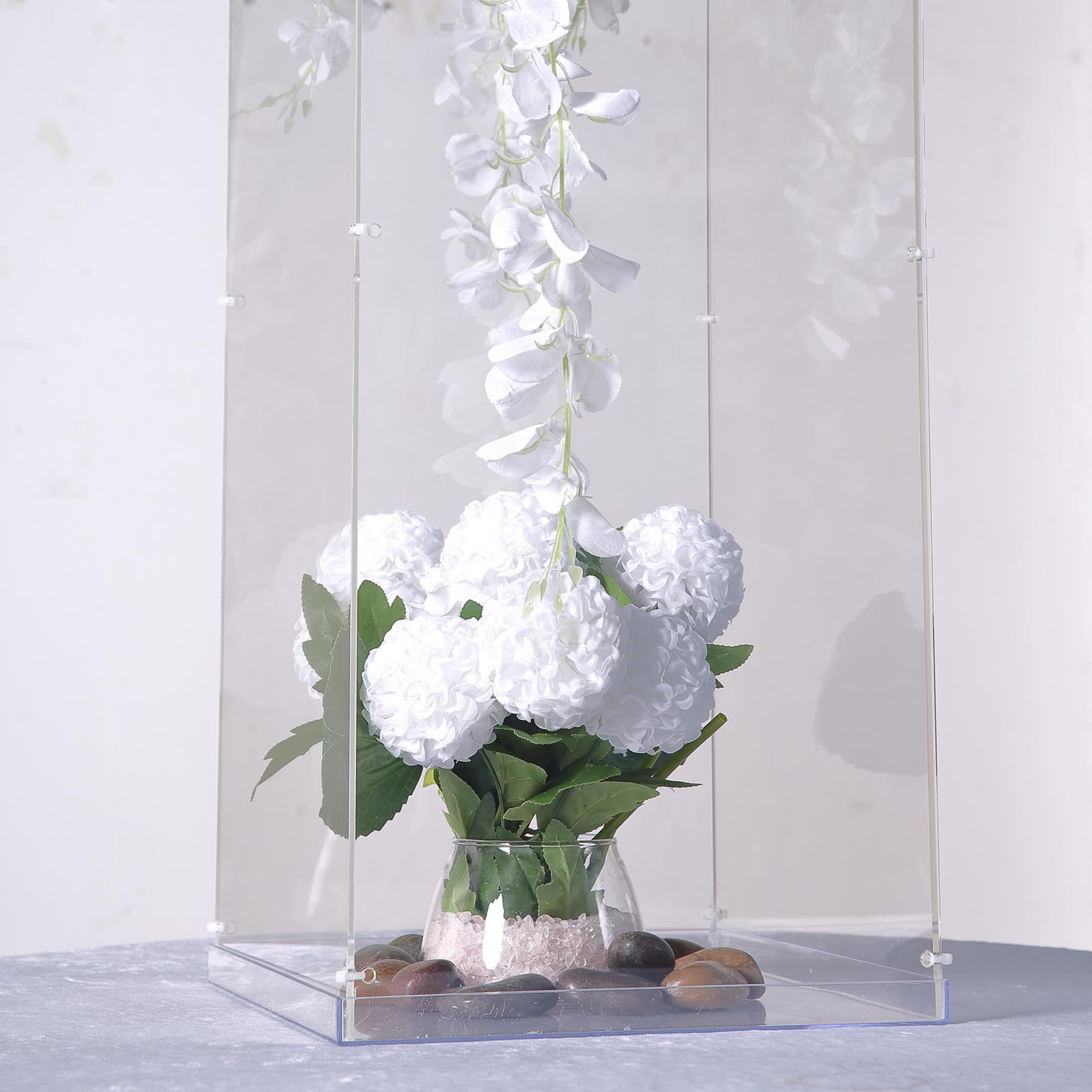 5 pcs Clear Acrylic Display Boxes Centerpieces Pedestal Riser Columns Wedding 