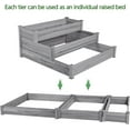thumbnail image 4 of 3 Tier 47 x 47 x 22in Raised Garden Bed Horticulture Outdoor Elevated Flower Box Tiered Garden Bed Wooden Vegetables Growing Planter for Backyard/Patio/Gardener, Gray, 4 of 9