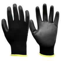 Hyper Tough Nylon Liner PU Dipped Gripping Work Gloves, Full Fingers, Men's Large Size, 1pair