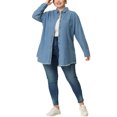 thumbnail image 2 of Camisas de talgrande pamujer Camide mezclilcon botones de cambray Azul claro 2X, 2 of 6