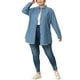 thumbnail image 2 of Camisas de talgrande pamujer Camide mezclilcon botones de cambray Azul claro 5X, 2 of 6