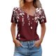 thumbnail image 2 of Fiudx Ofertas de La Semana Camiseta de Manga Corta con Estampado de Primavera/Verano para Mujer, Camiseta Informal con Botones Estampados, 2 of 4