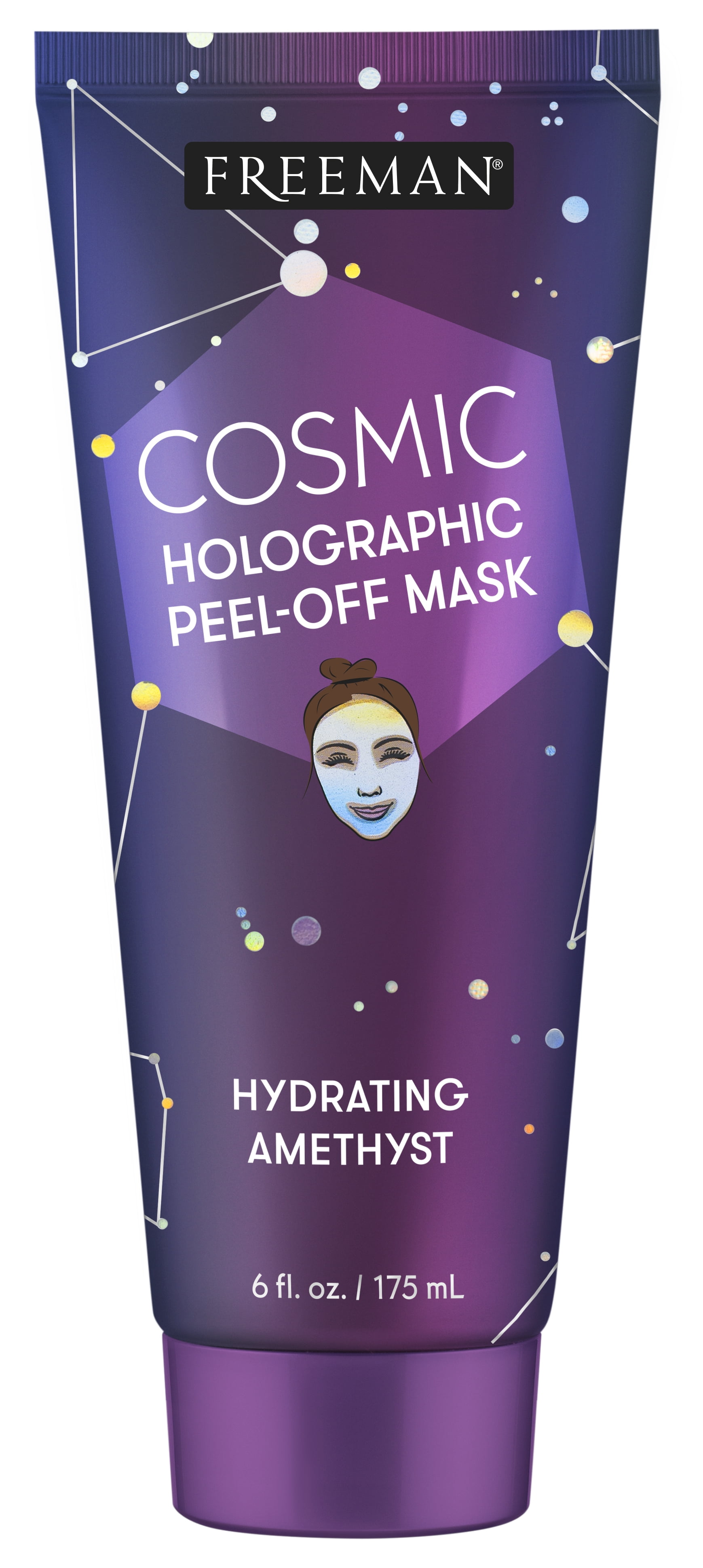 Freeman Cosmic Holographic Hydrating Amethyst Peel Off Facial Mask, 6 fl. oz. /175 ml Tube