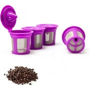 Reusable K Cups For Keurig 2.0 & 1.0 Brewers, Refillable Coffee Cup Filters with Stainless Steel Mesh for Use with Keurig Coffee Machines - 4 Pack