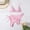 Pink, variant on Women's Triangle Bikini Set 3 Piece Side Tie Thong Bathing Suit Pink S