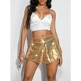 thumbnail image 6 of KelaJuan Women's Summer Fashion Sequins Shorts Elastic Band High Waist Wide Leg Streetwear Shorts, 6 of 6